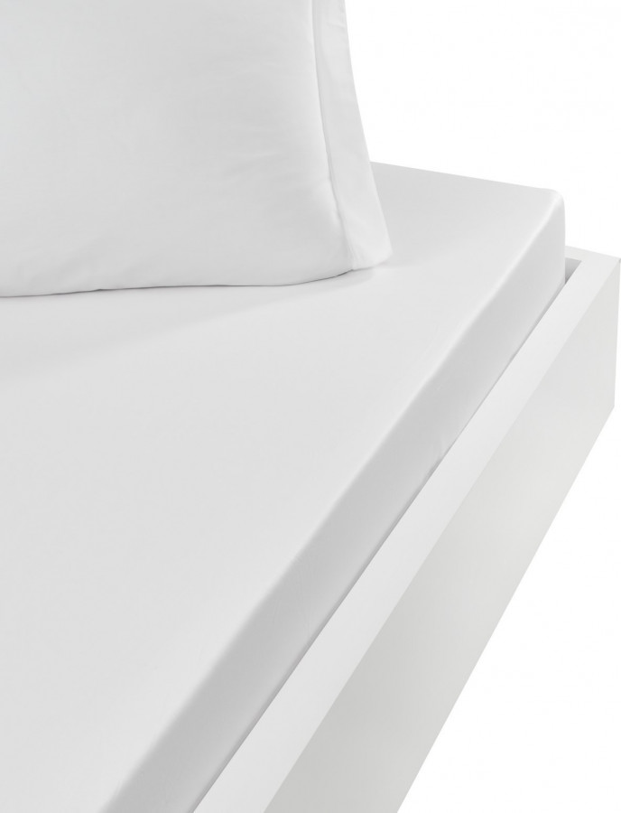 Drap housse percale blanc